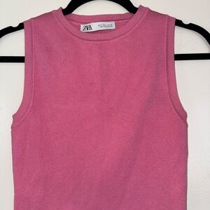 Zara Vibrant Pink Knit Top